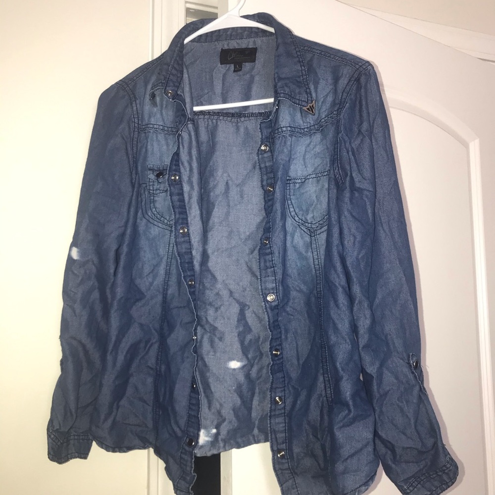 Blue Button Down Blouse